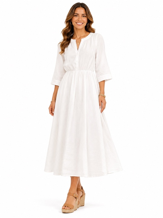 Jenni Kayne Dresses & Skirts - Jenni Kayne White Maxi Button-Front Midi Dress CT